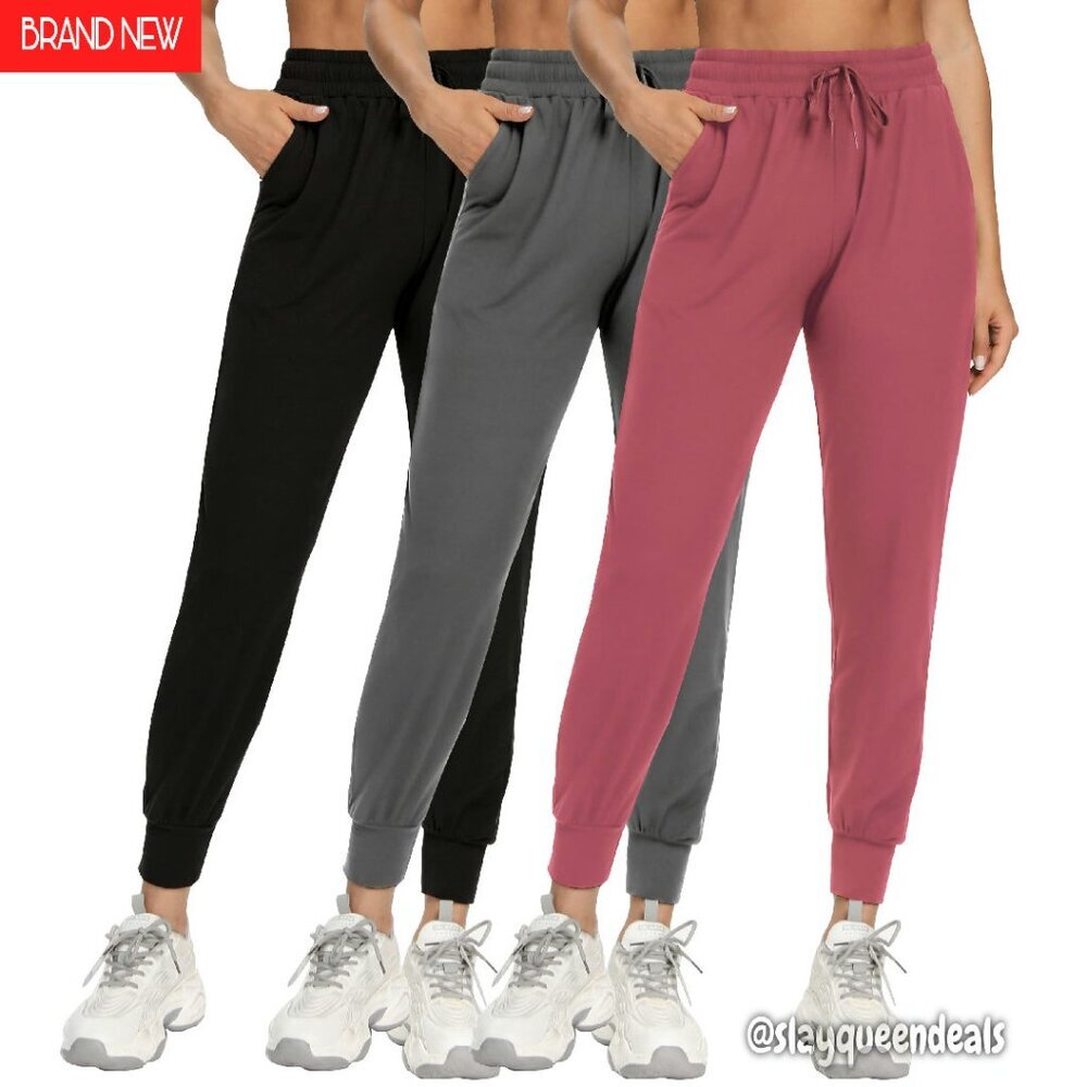 3 Pack Women's Sweatpants Joggers with Pockets Athletic Leggings for Workout